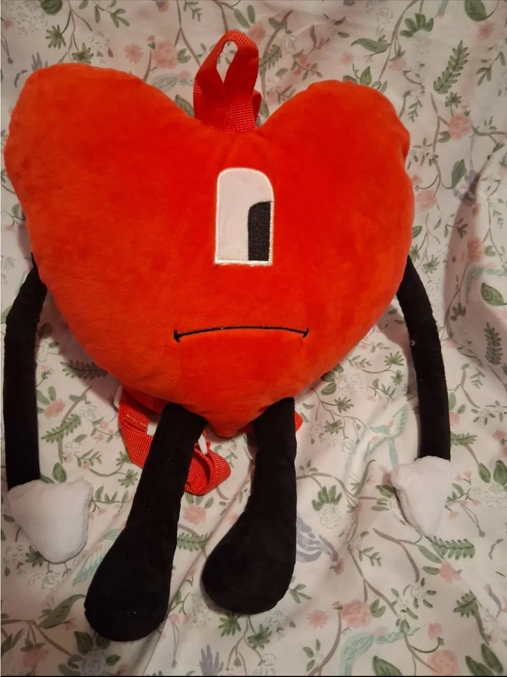 Red Heart Character Accent Pillow - Playful Plush Accent
